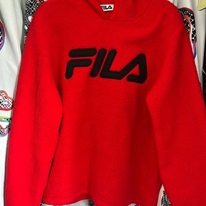 FILA Size XL Red Sherpa Hoodie New Without Tags NWOT